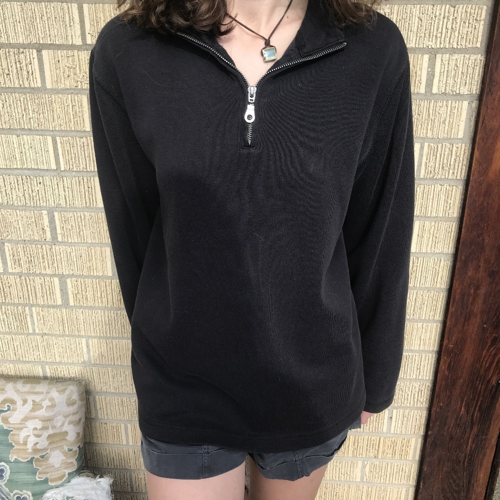 Casual Black Zip Up